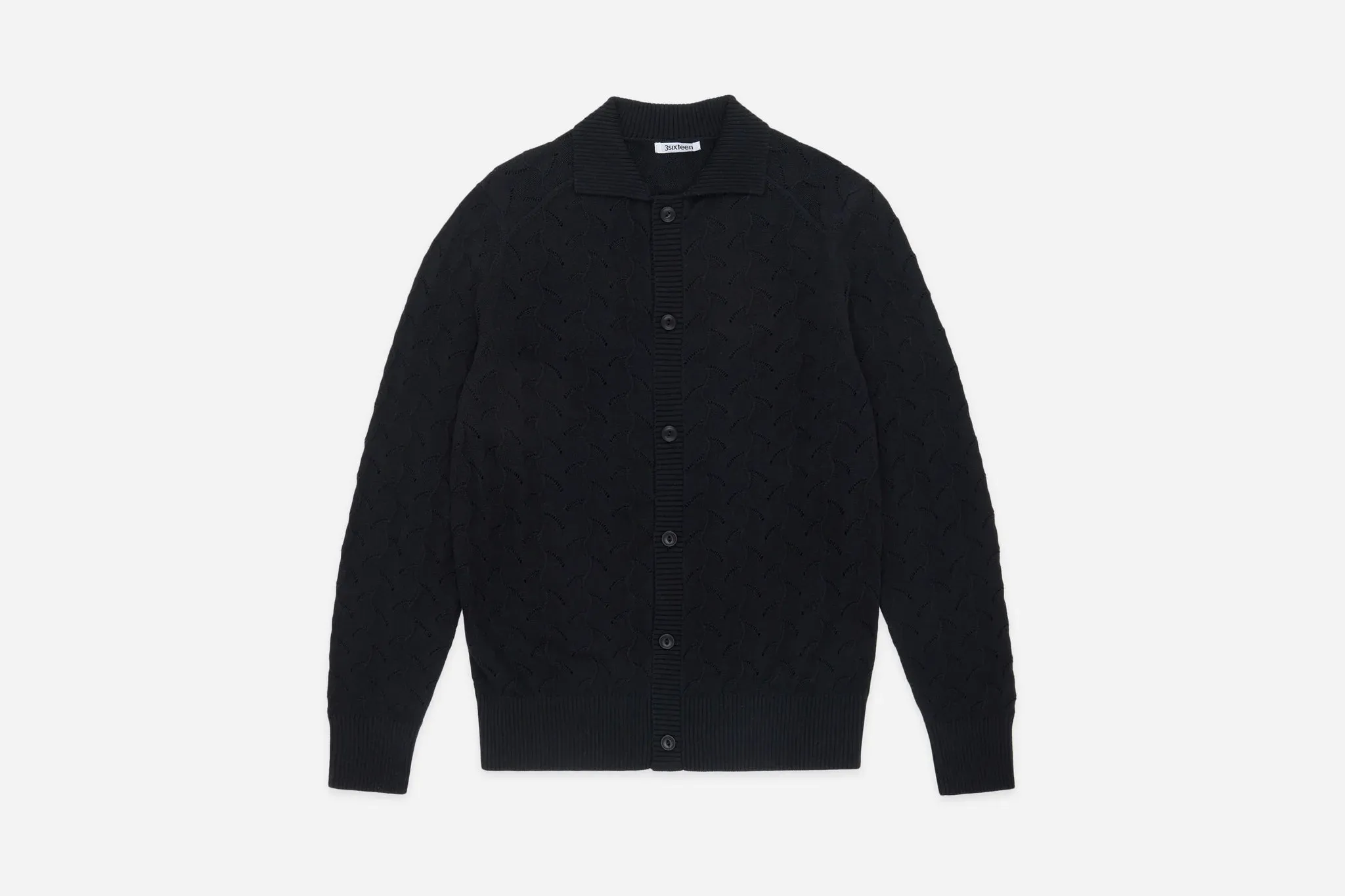 LACE KNIT CARDIGAN BLACK sold by Hobbyism