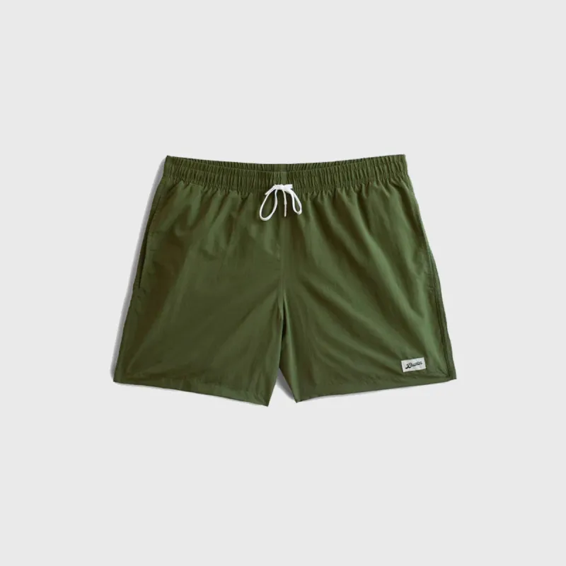 SOLID OLIVE SWIM TRUNK made by Bather