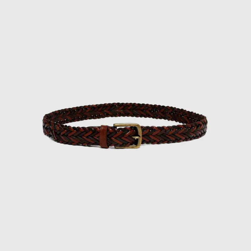 BRAIDED LEATHER BELT BROWN sold by Hobbyism