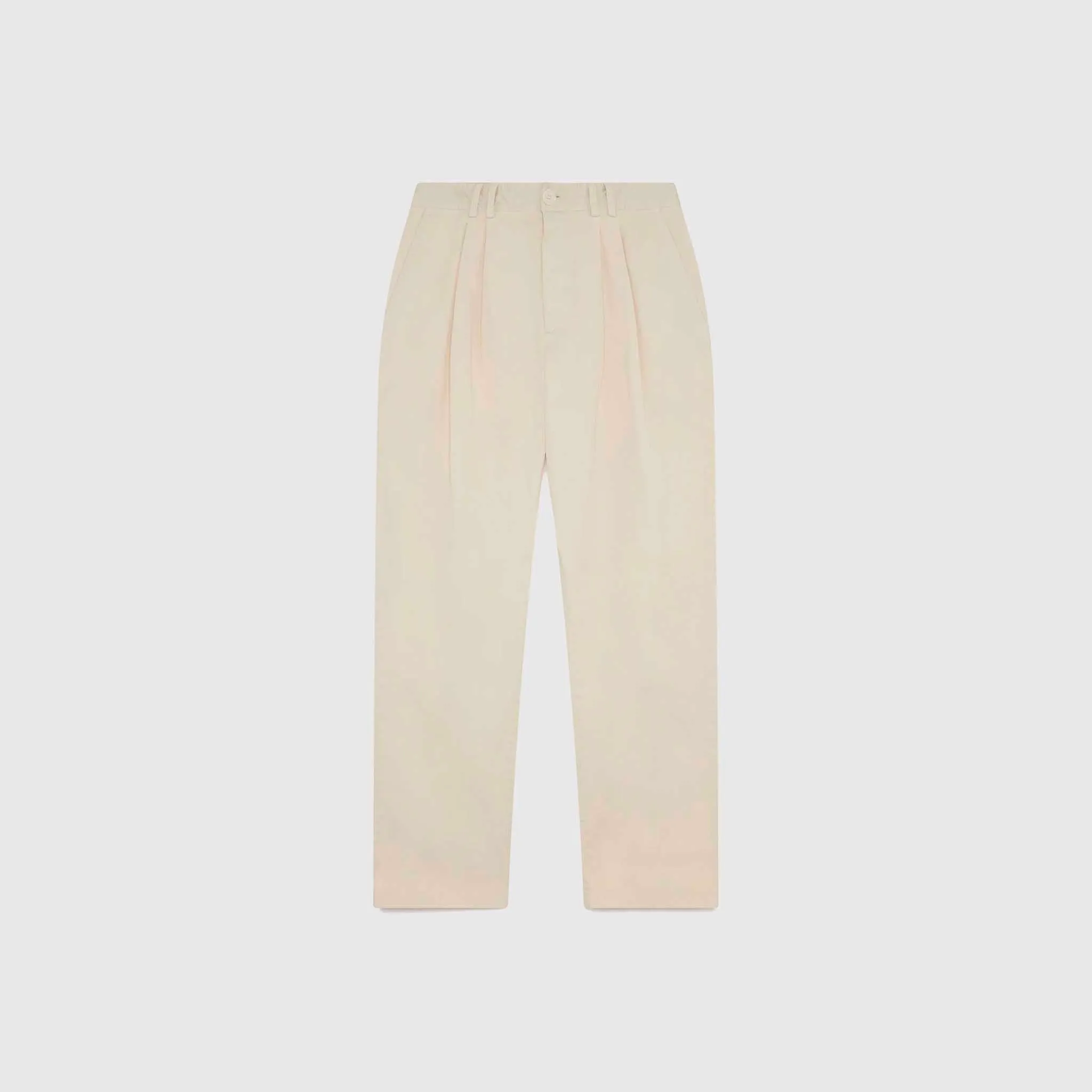 PLEAT TROUSER COTTON STRETCH TWILL SAND sold by Hobbyism