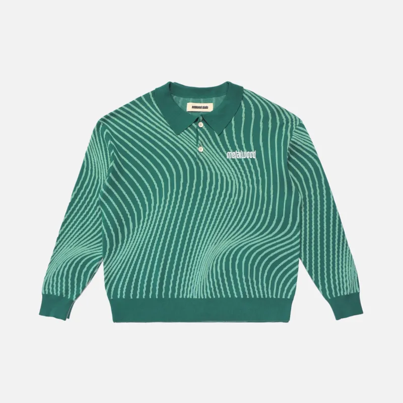 BOUNDING LS KNIT POLO GREEN sold by Hobbyism
