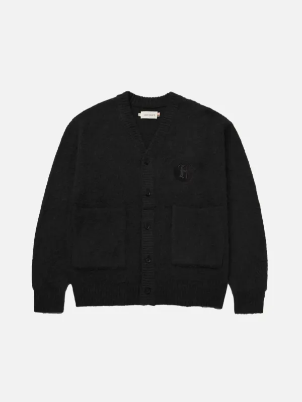 STAMPED PATCH CARDIGAN BLACK sold by Hobbyism