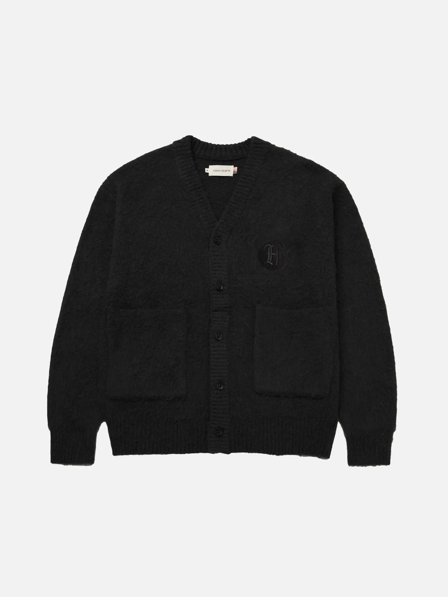 STAMPED PATCH CARDIGAN BLACK sold by Hobbyism