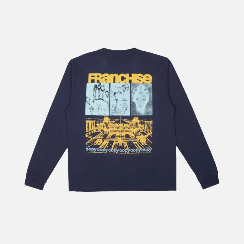 COPYCOPYCOPY LONG SLEEVE T-SHIRT NAVY sold by Hobbyism
