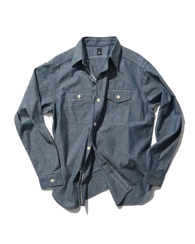 Work Shirt in Light Blue Selvage Chambray sold by Rubato