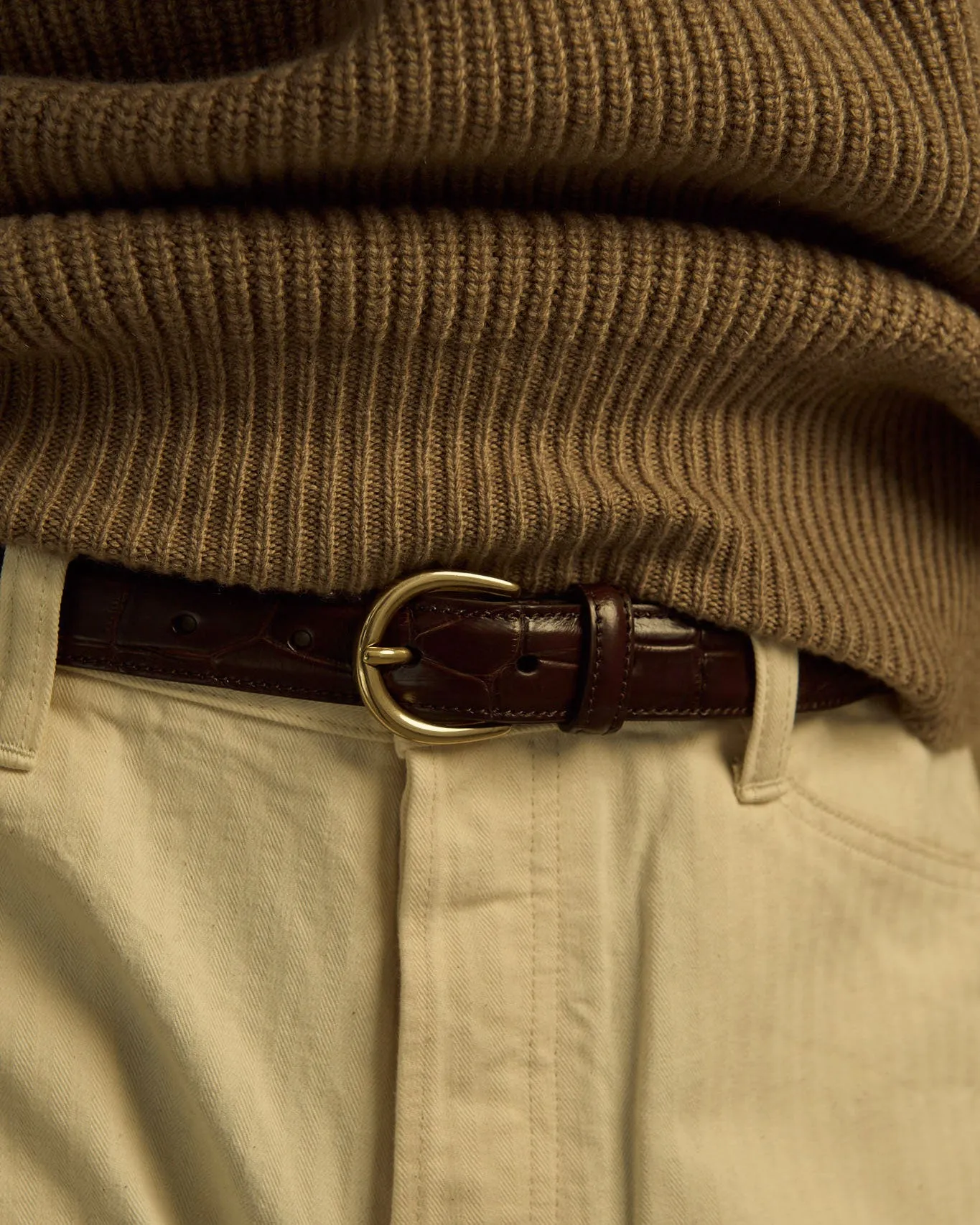 Nonpareil Brown Mississippi Alligator Belt sold by Rubato product image thumbnail 3