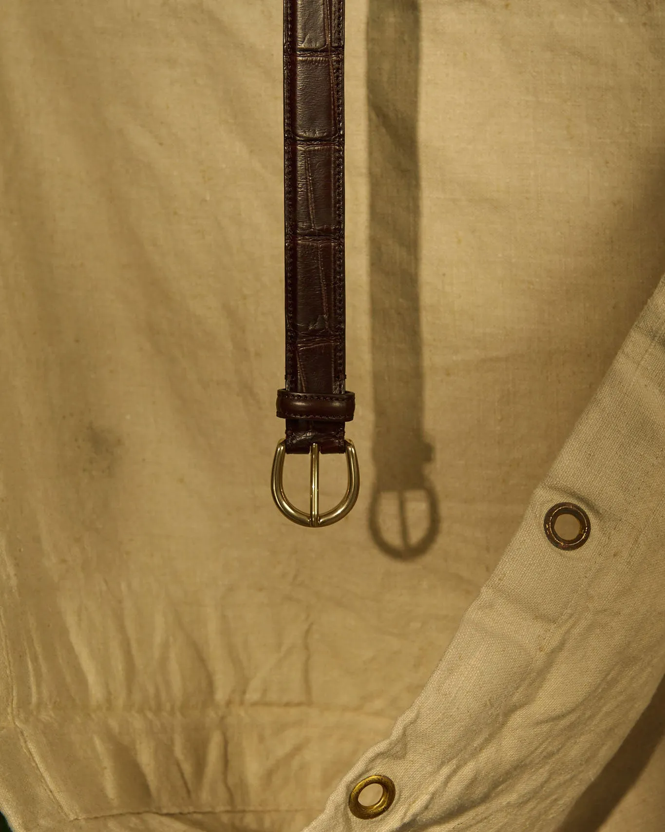 Nonpareil Brown Mississippi Alligator Belt sold by Rubato