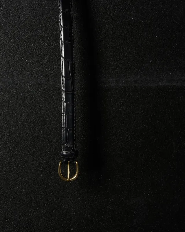 Nonpareil Black Mississippi Alligator Belt sold by Rubato