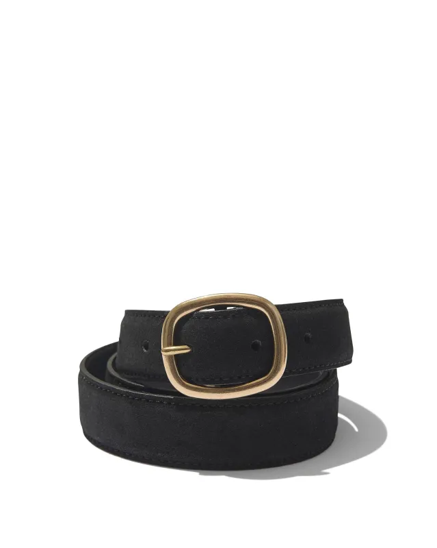 Ellington Belt in Black Suede sold by Rubato