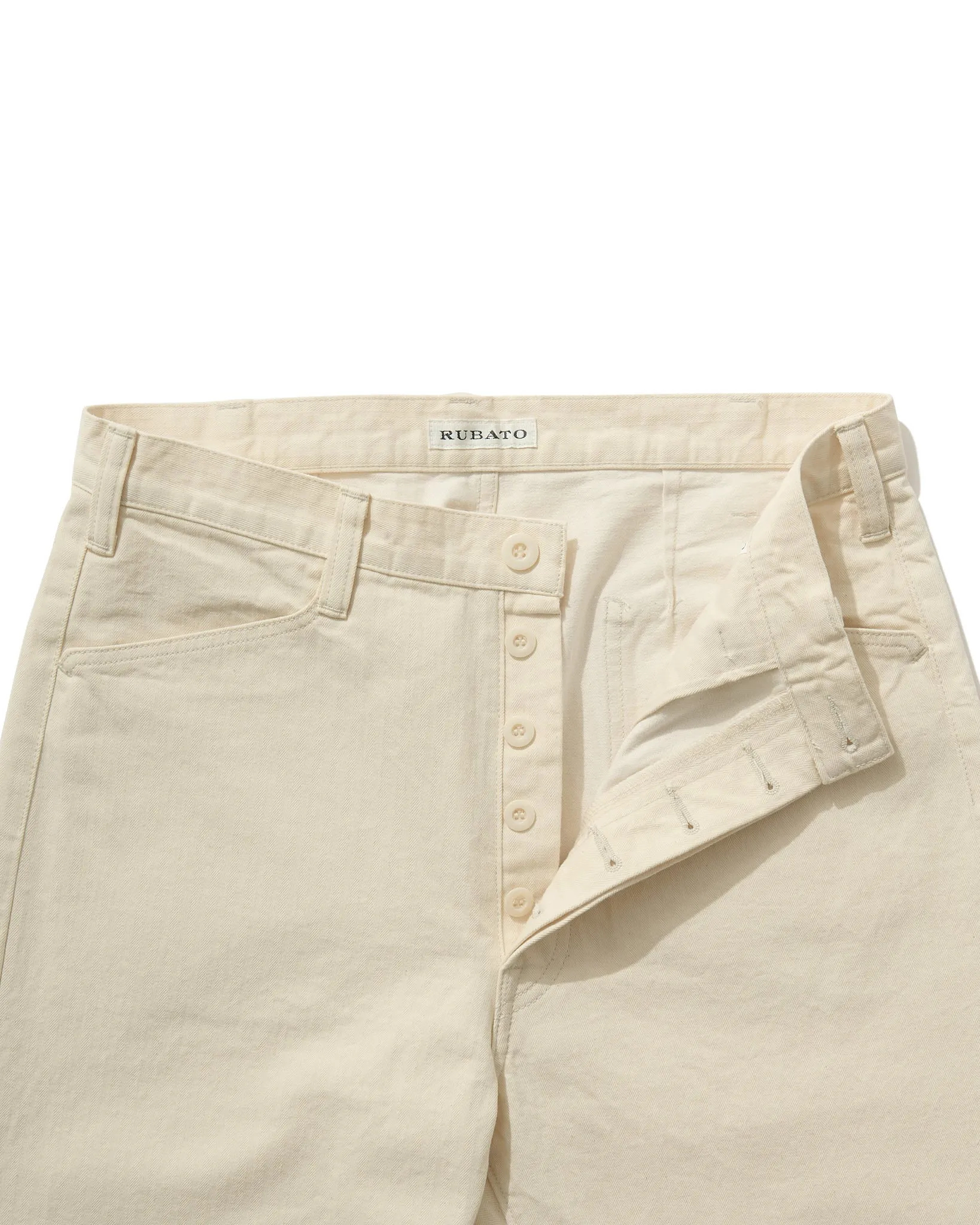 French Pocket Trouser in Cream HBT sold by Rubato product image thumbnail 3