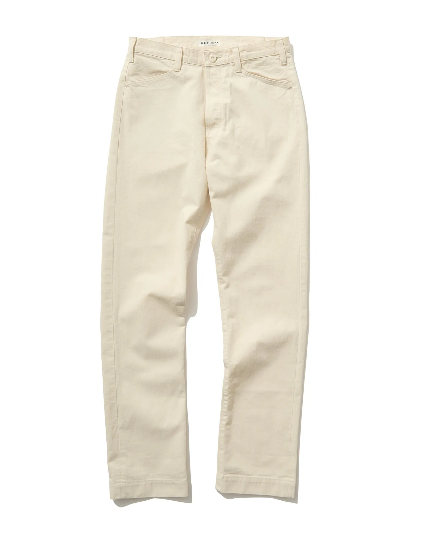 French Pocket Trouser in Cream HBT sold by Rubato
