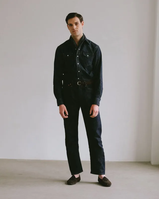 Roper Shirt in Indigo sold by Rubato