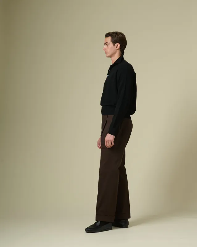 Heavy Weight Dress Chino in Dark Brown sold by Rubato
