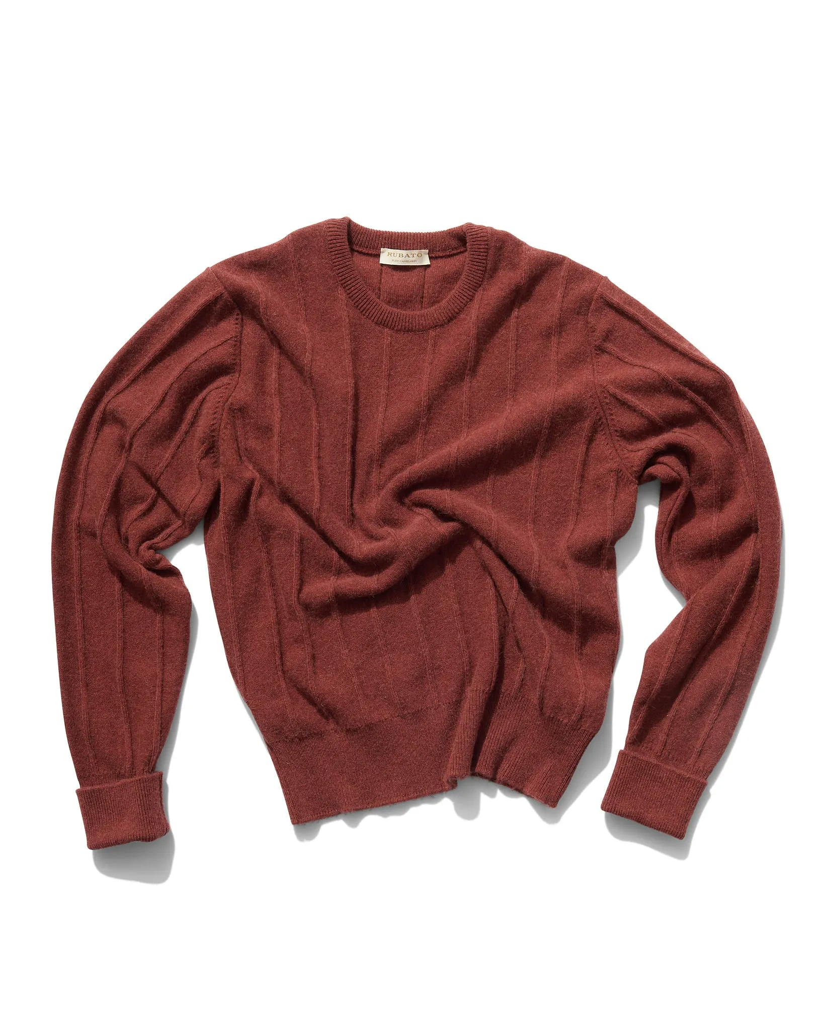 Camelhair Ridge Crew in Persimmon sold by Rubato