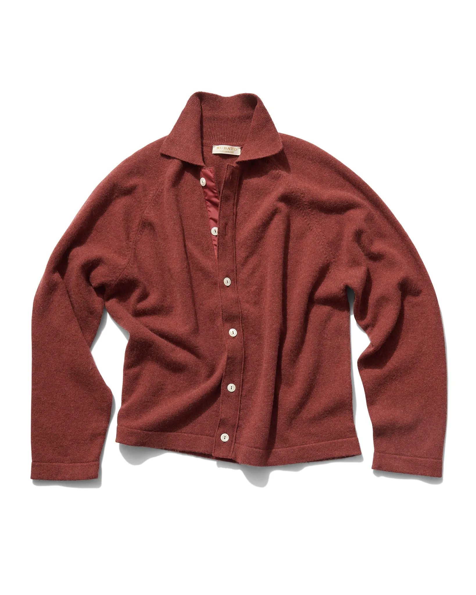 Button-Through Polo in Persimmon Camelhair sold by Rubato