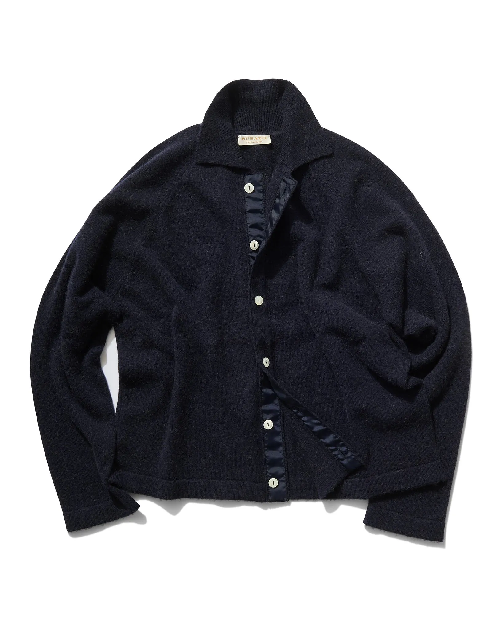 Button-Through Polo in Navy Camelhair sold by Rubato