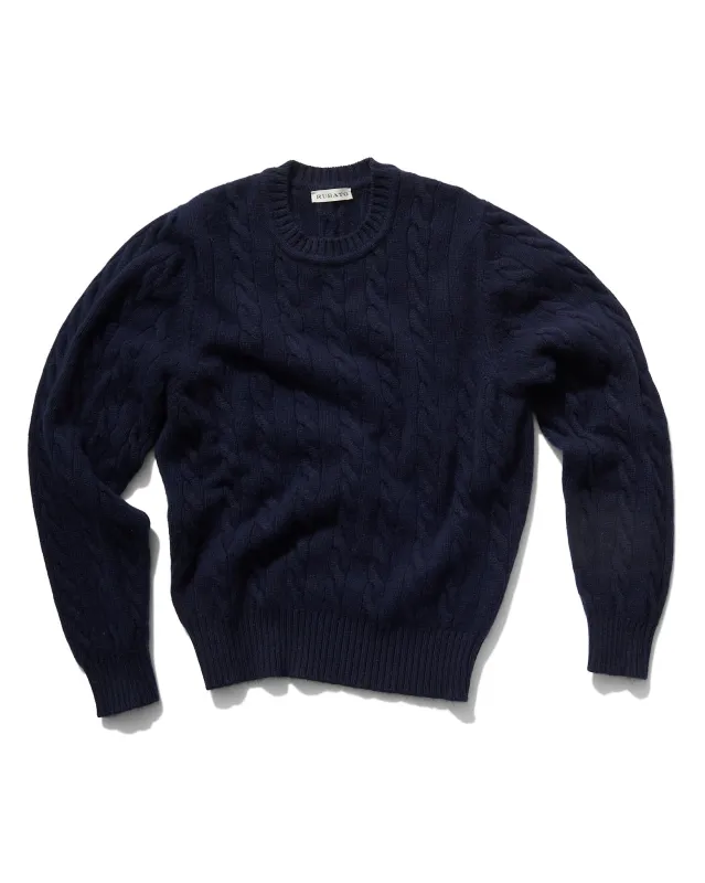 Geelongora Cable Knit in Navy sold by Rubato
