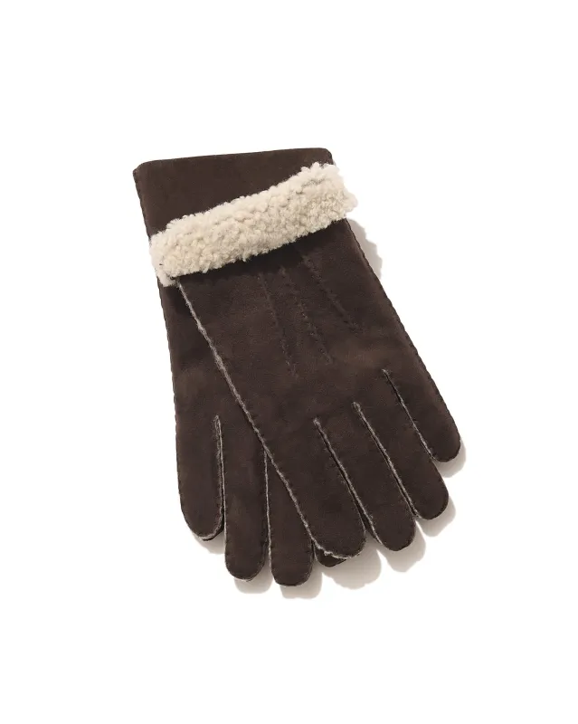 Shearling Gloves in Coffee sold by Rubato