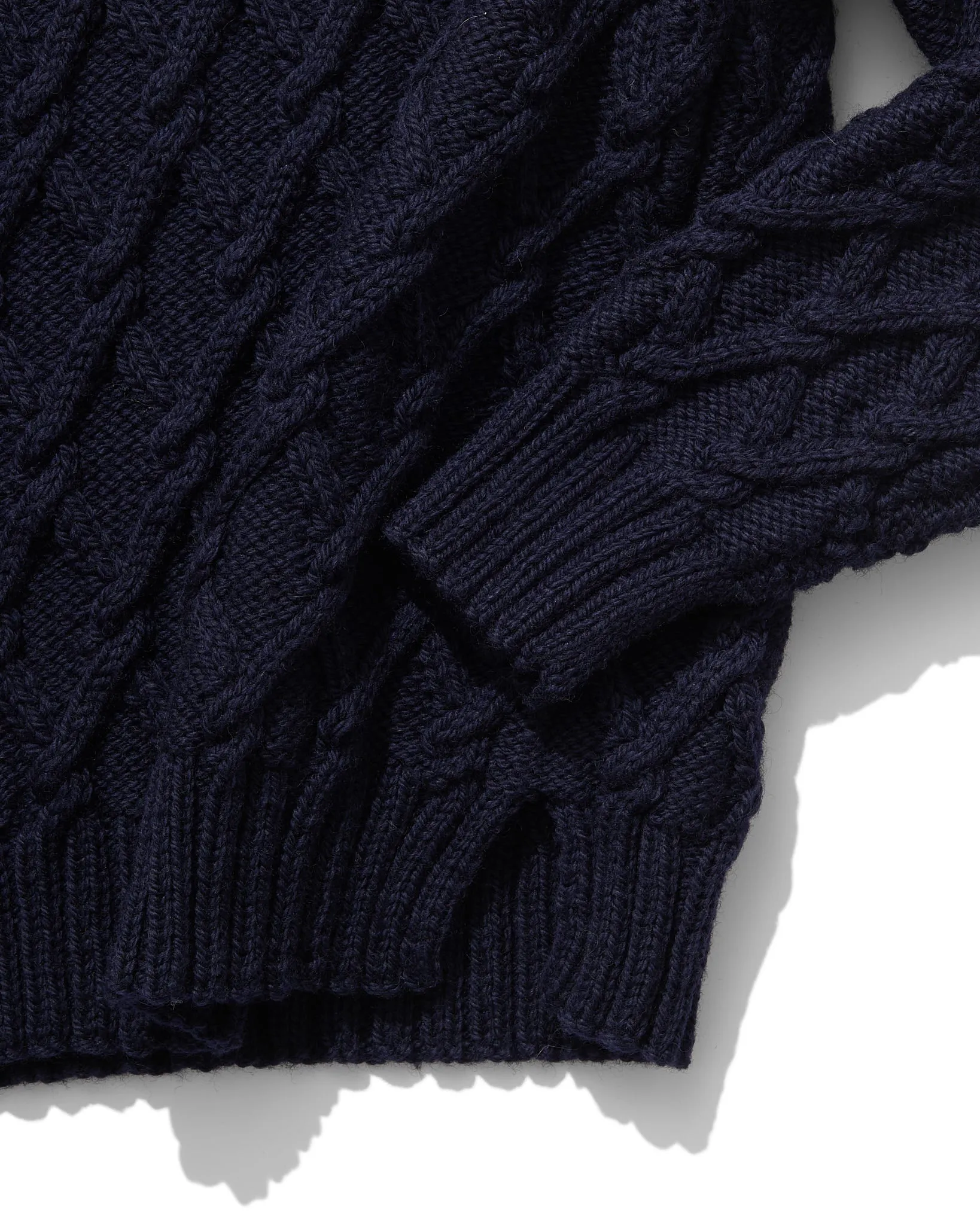Hand-Knitted Lambswool Mariner Roll Neck Navy sold by Rubato product image thumbnail 3