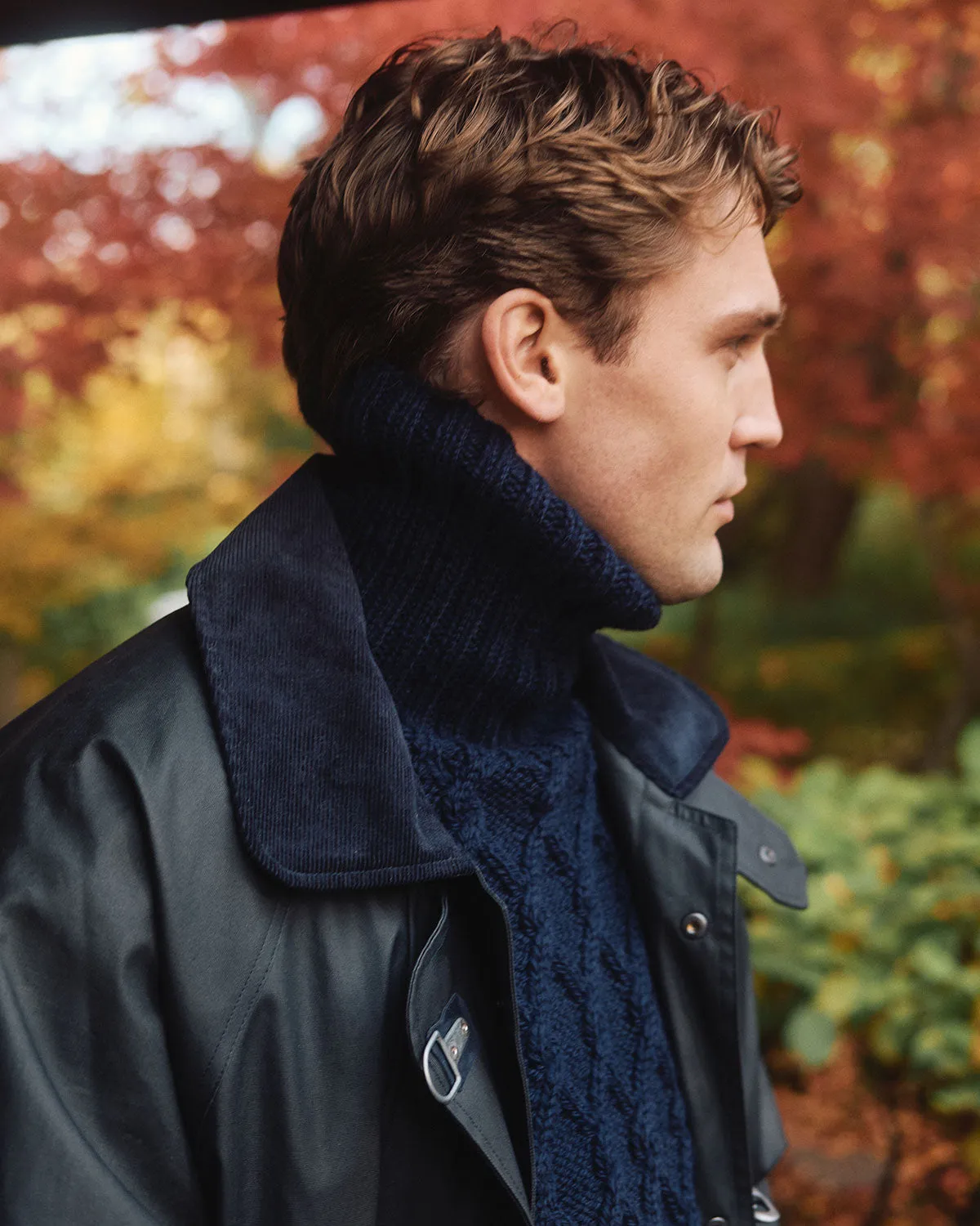 Hand-Knitted Lambswool Mariner Roll Neck Navy sold by Rubato product image thumbnail 4