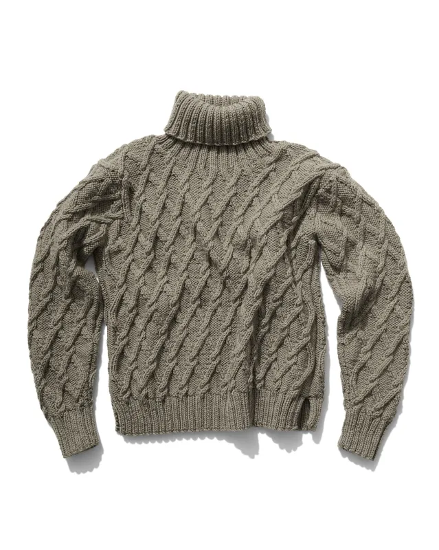 Hand-Knitted Lambswool Mariner Roll Neck Cannon sold by Rubato