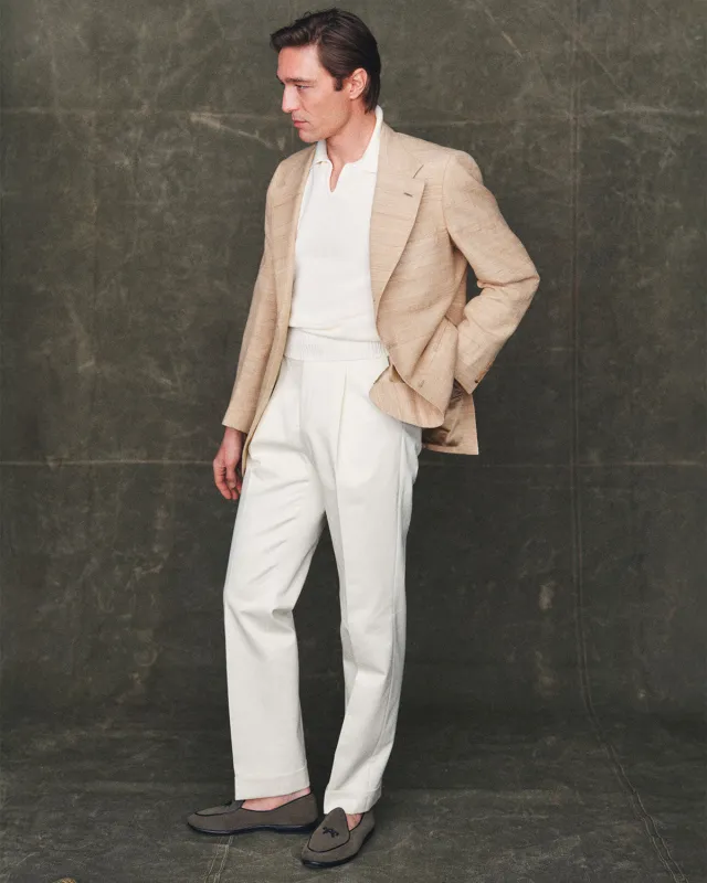 Cotton Slacks in Cream made by Rubato