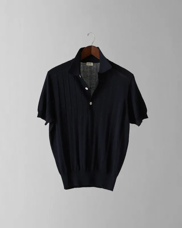 Nonpareil "Collo Americano" SS in Navy made by Rubato