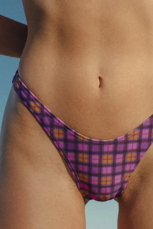 Buffy Thong Bikini Pant - Purple Plaid sold by SNRKLBR