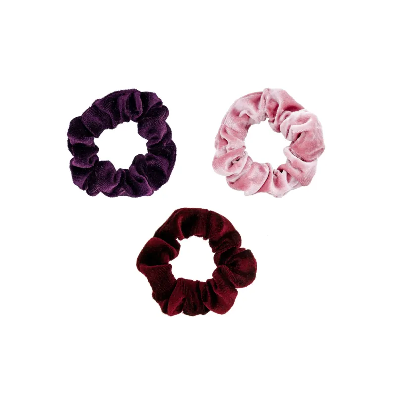Sugar Plum Velvet Scrunchies 3-Pack sold by Emi Jay