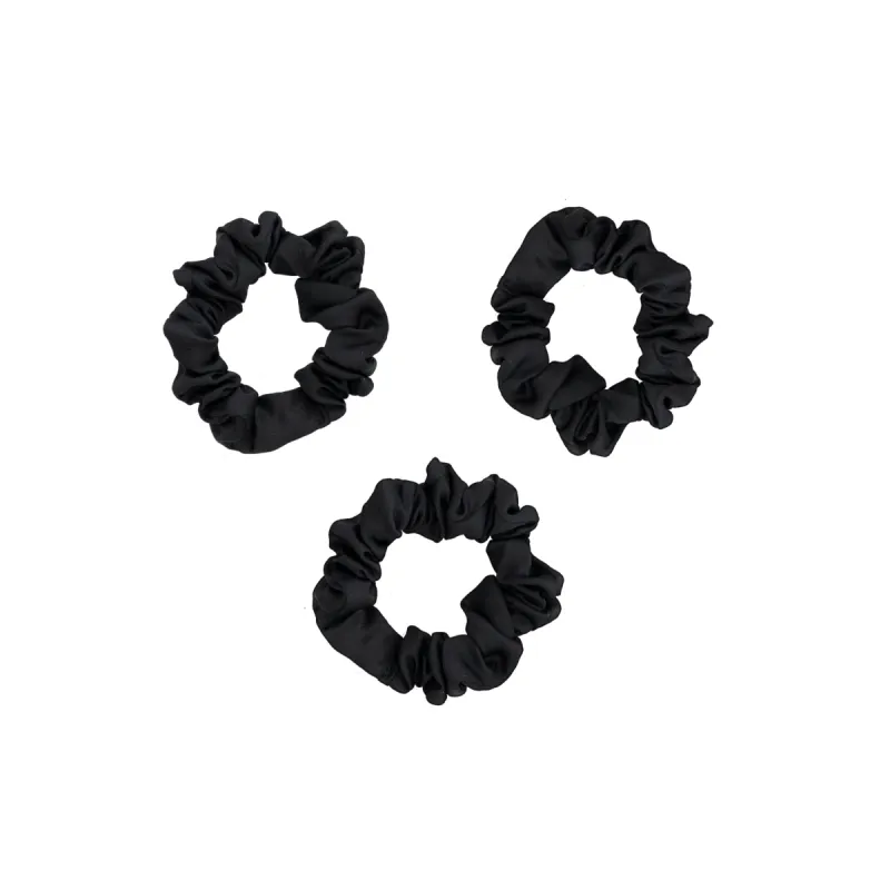 Black Satin Scrunchies 3-Pack sold by Emi Jay
