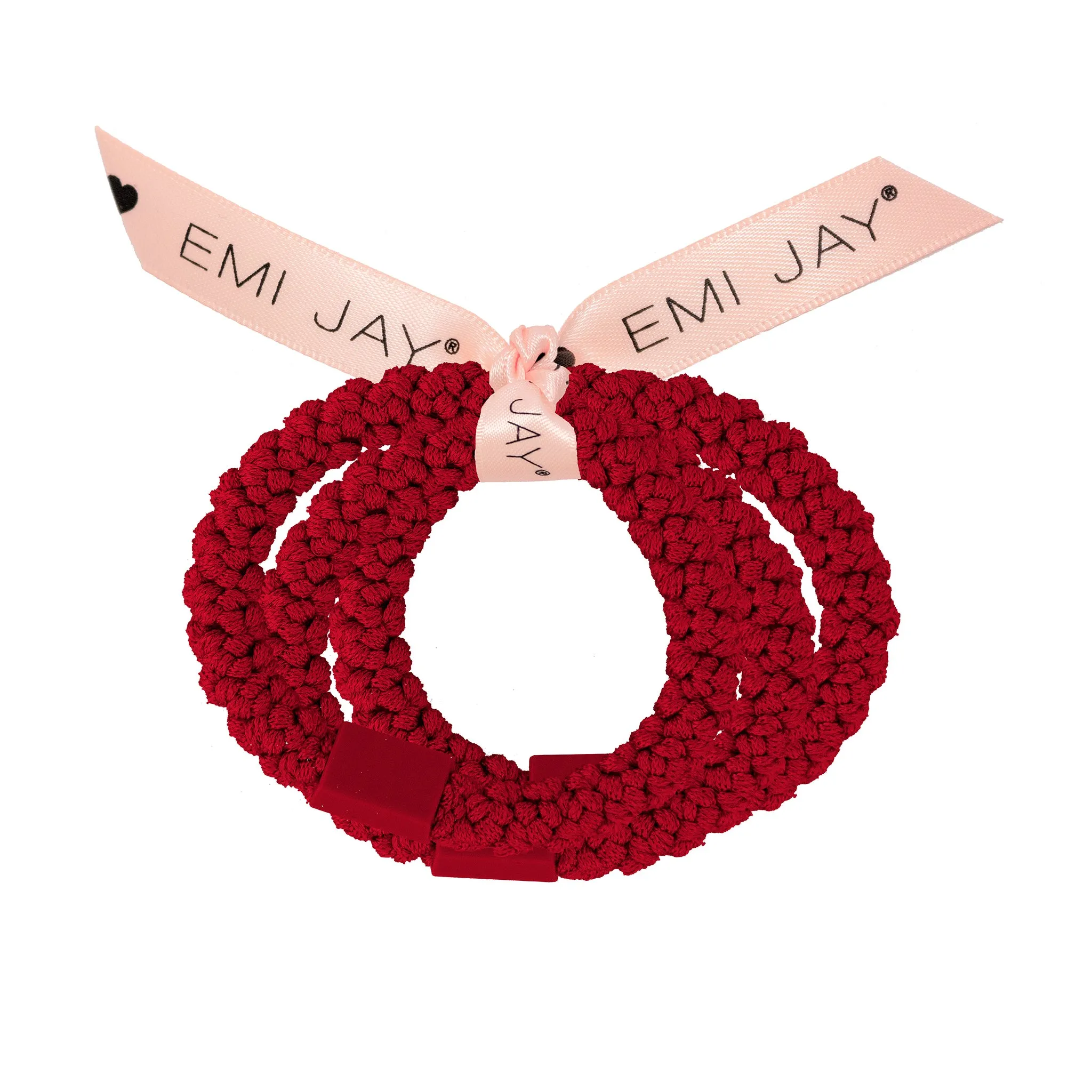 Cherry Kiss Knit Hair Ties 3-Pack sold by Emi Jay