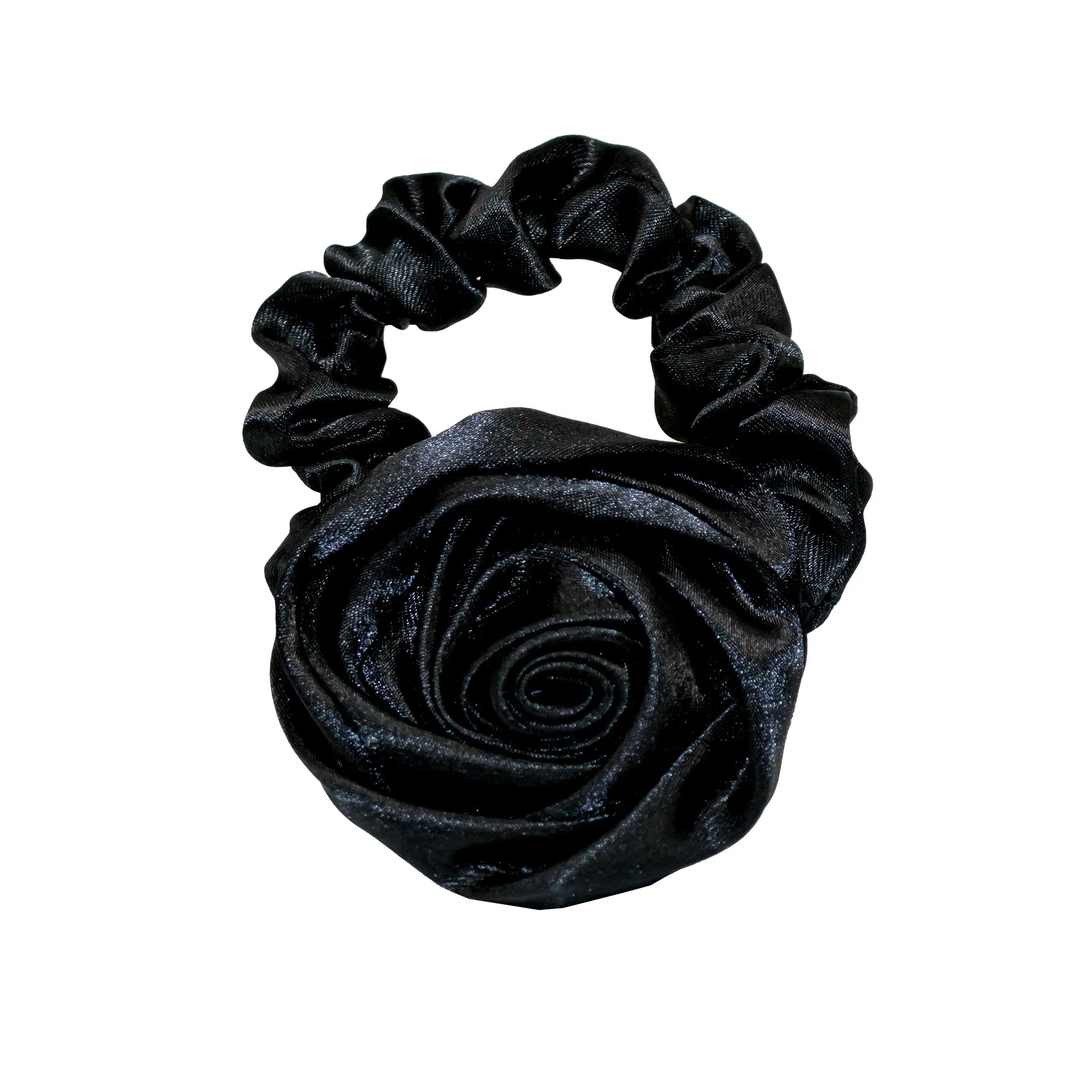 Rosette Scrunchie in Noir sold by Emi Jay