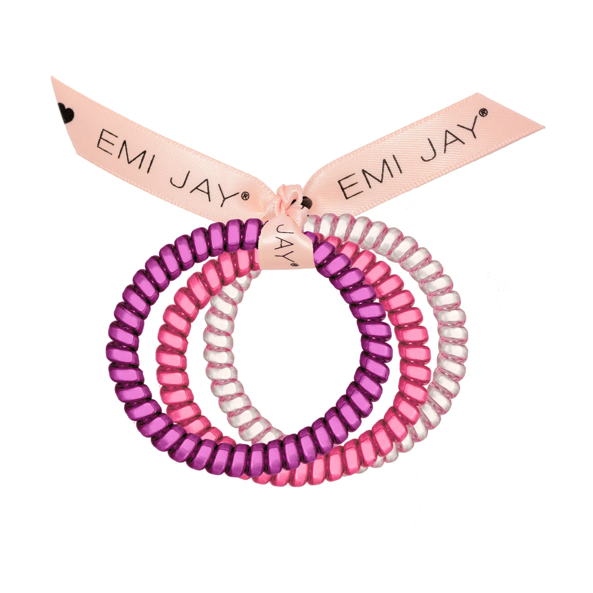 Pink Ombre Twist Hair Ties 3-Pack sold by Emi Jay