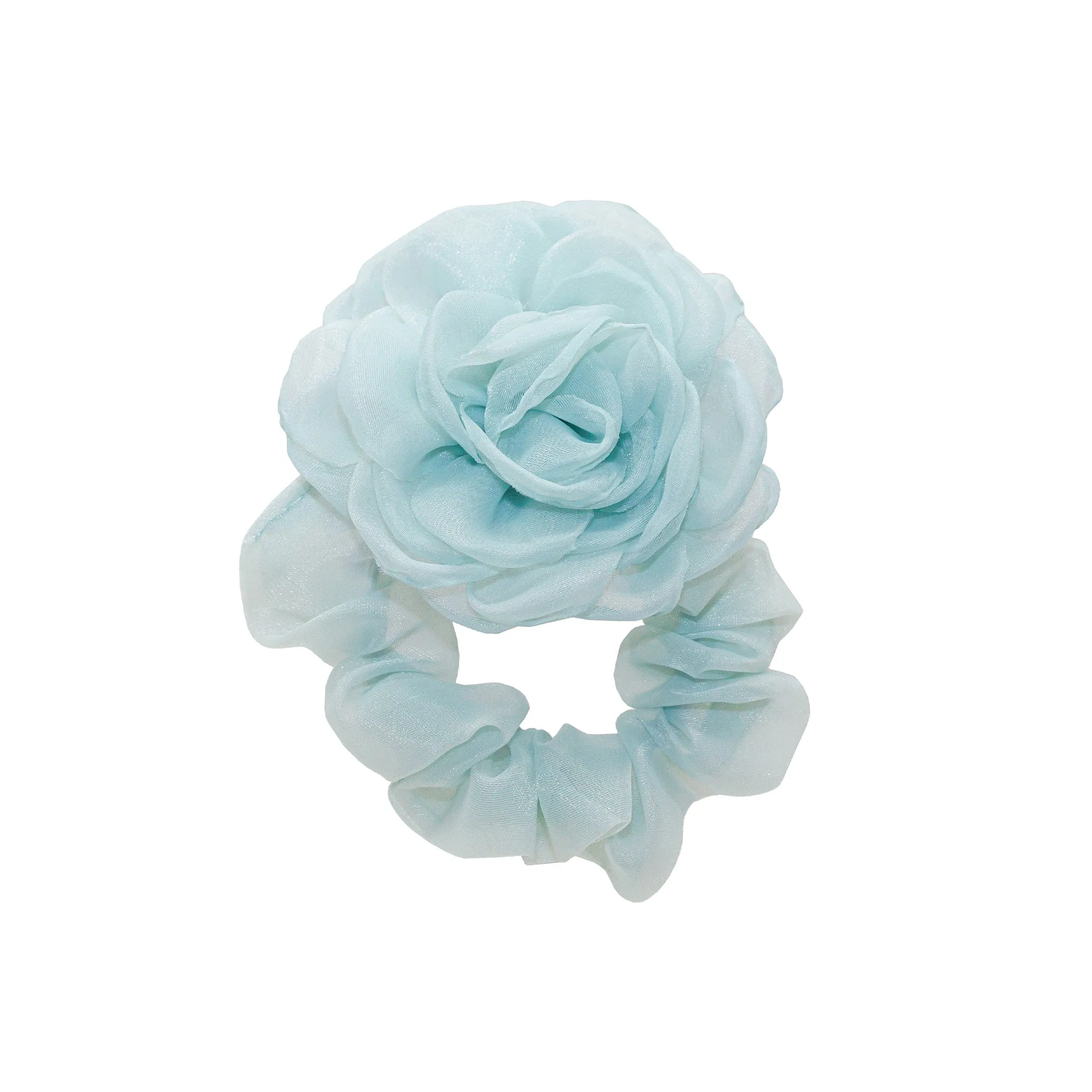 Camellia Scrunchie in Pale Blue sold by Emi Jay