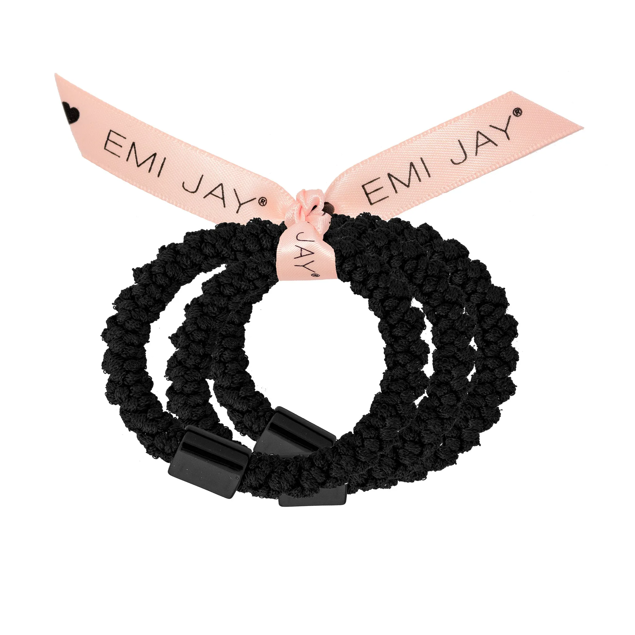 Black Knit Hair Ties 3-Pack sold by Emi Jay