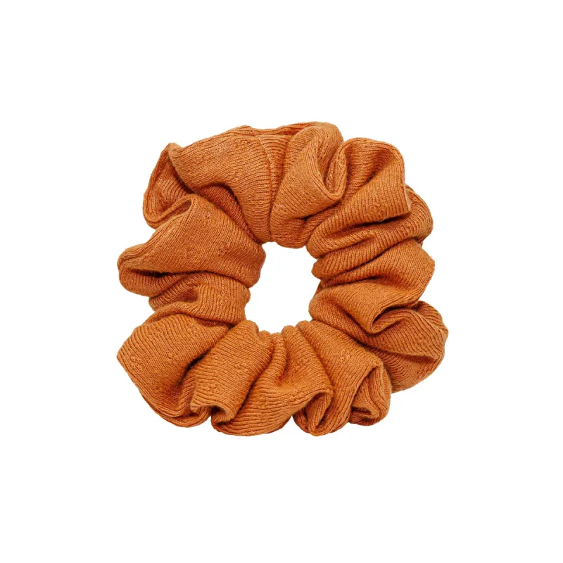 Pointelle Scrunchie in Spice sold by Emi Jay