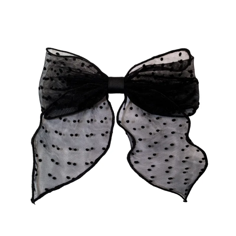 Bow Barrette in Sheer Noir sold by Emi Jay