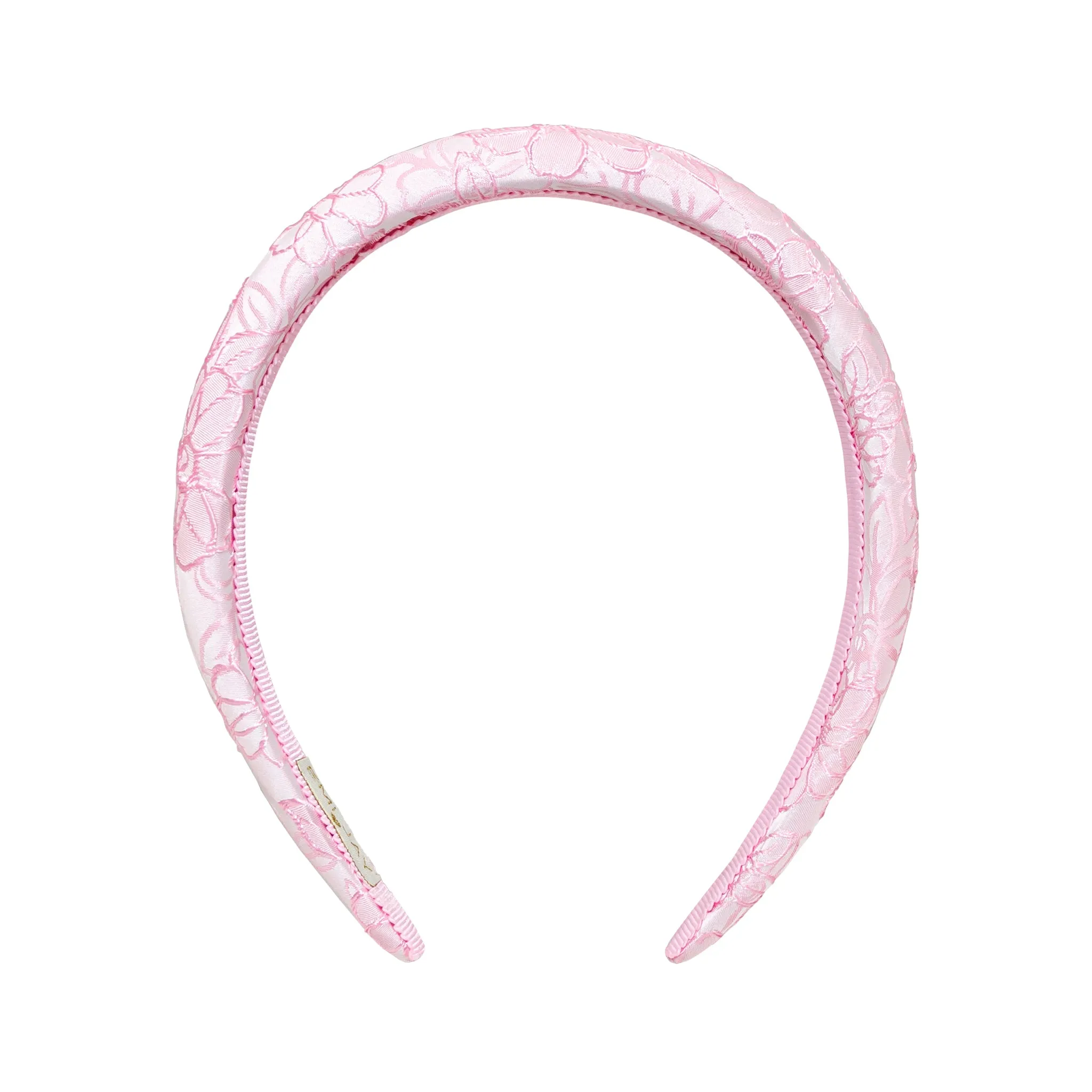 Halo Headband in Pink Embroidery sold by Emi Jay
