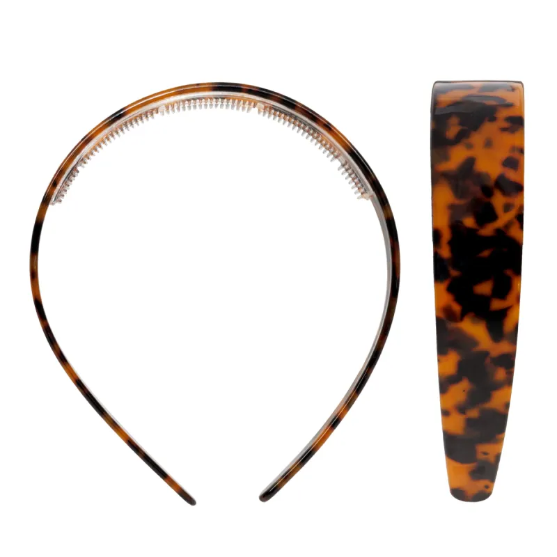 Wide Starlet Headband in Tortoise sold by Emi Jay