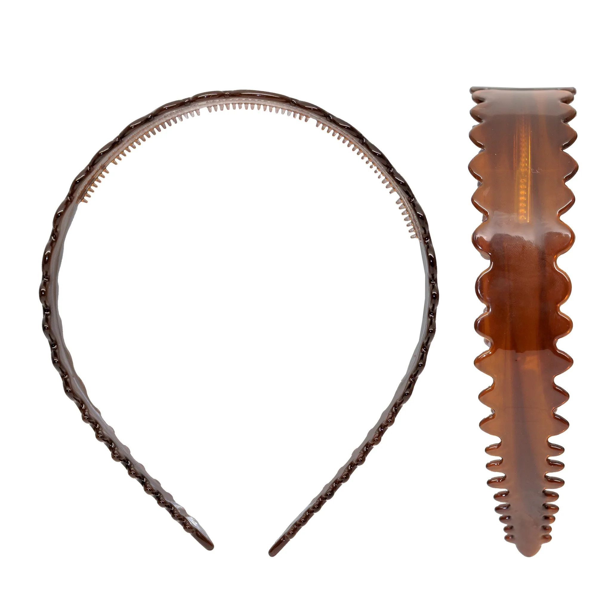 Starlet Headband in Scalloped Amber sold by Emi Jay