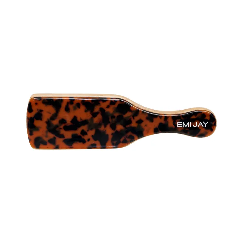 Mini Boar Bristle Brush in Tortoise made by Emi Jay