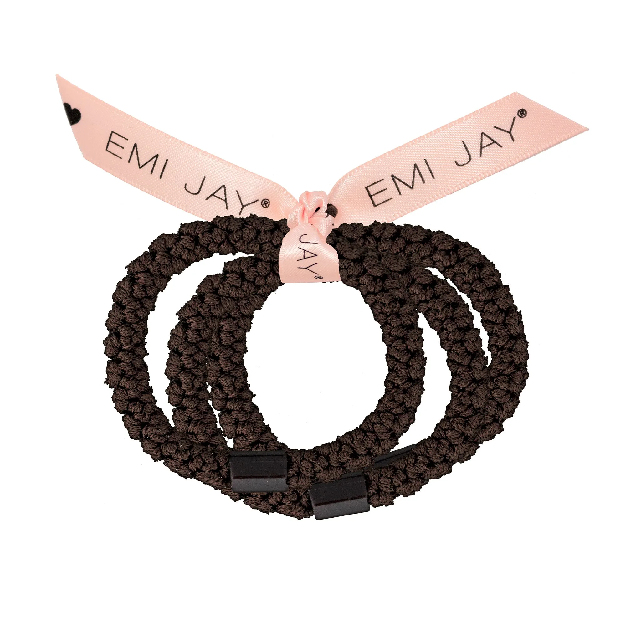 Cocoa Brown Knit Hair Ties 3-Pack sold by Emi Jay
