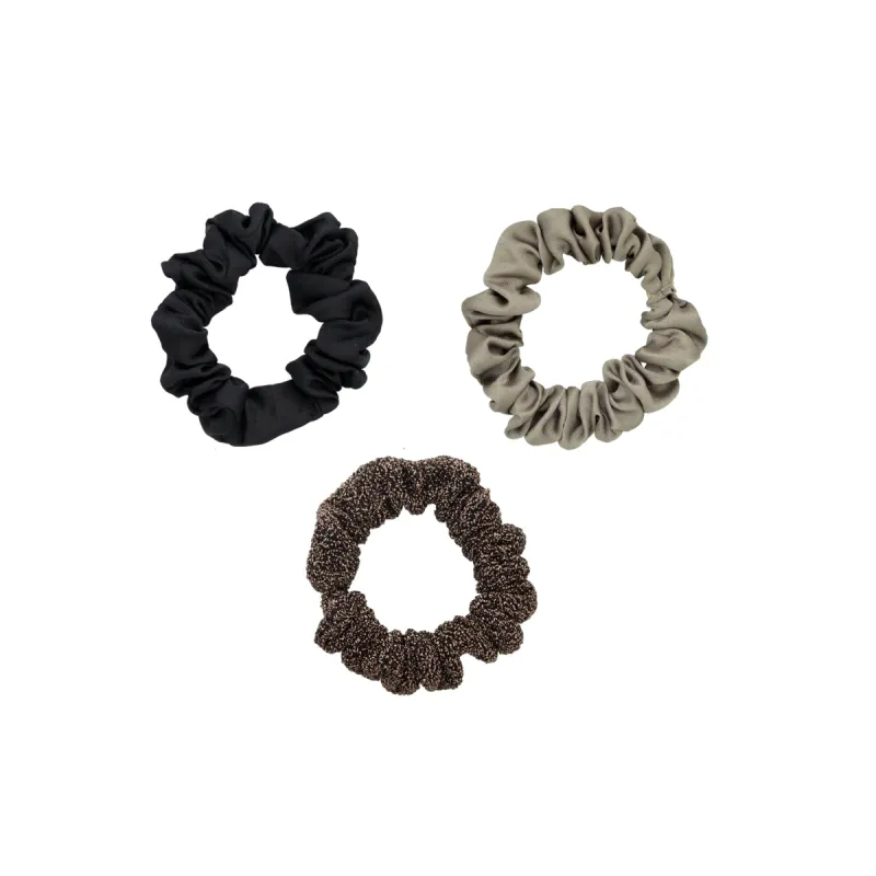 Smokey Stardust Satin Scrunchies 3-Pack sold by Emi Jay