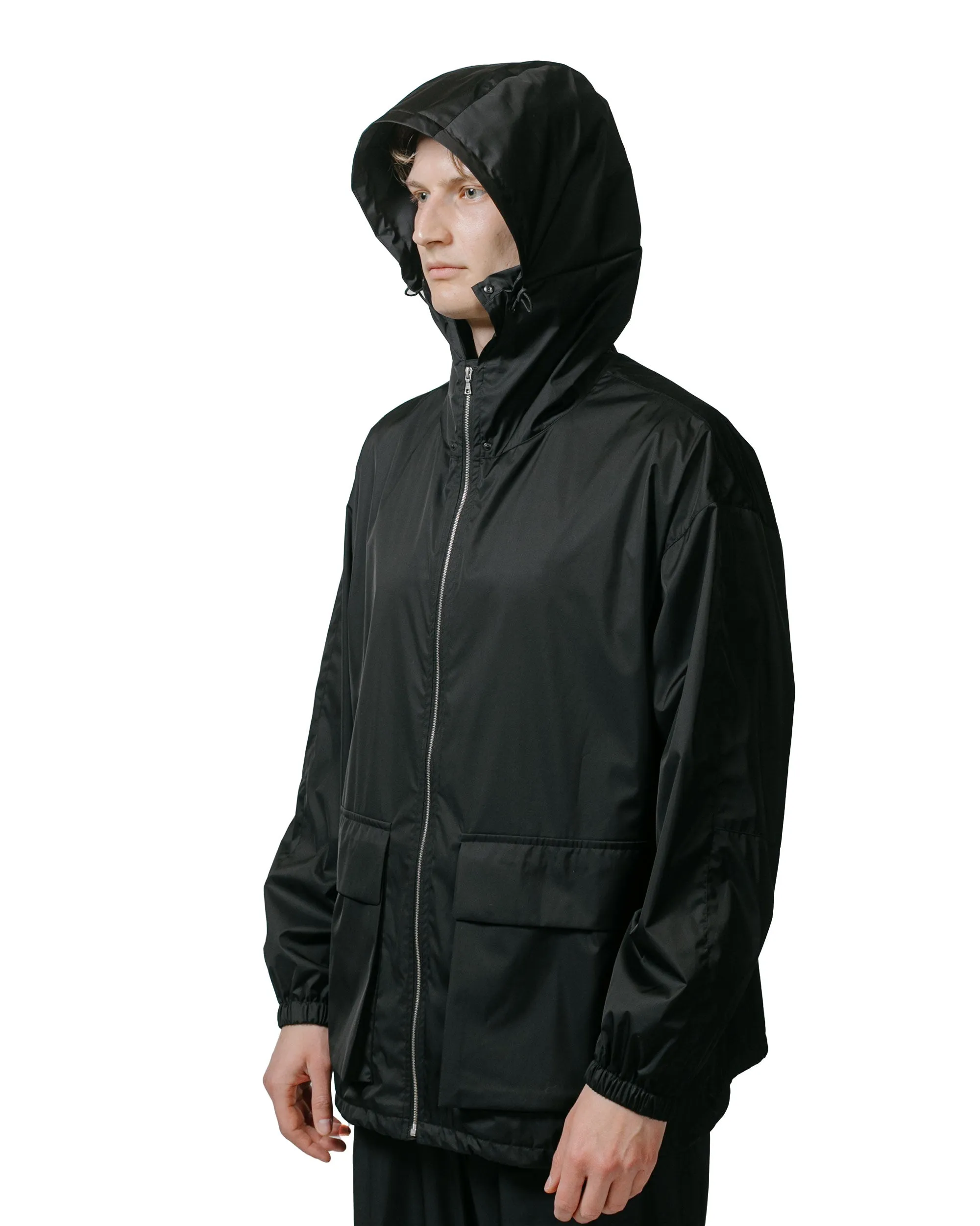 Auralee Hard Twist Polyester Satin Laminate Zip Blouson Black sold by Lost & Found product image thumbnail 4