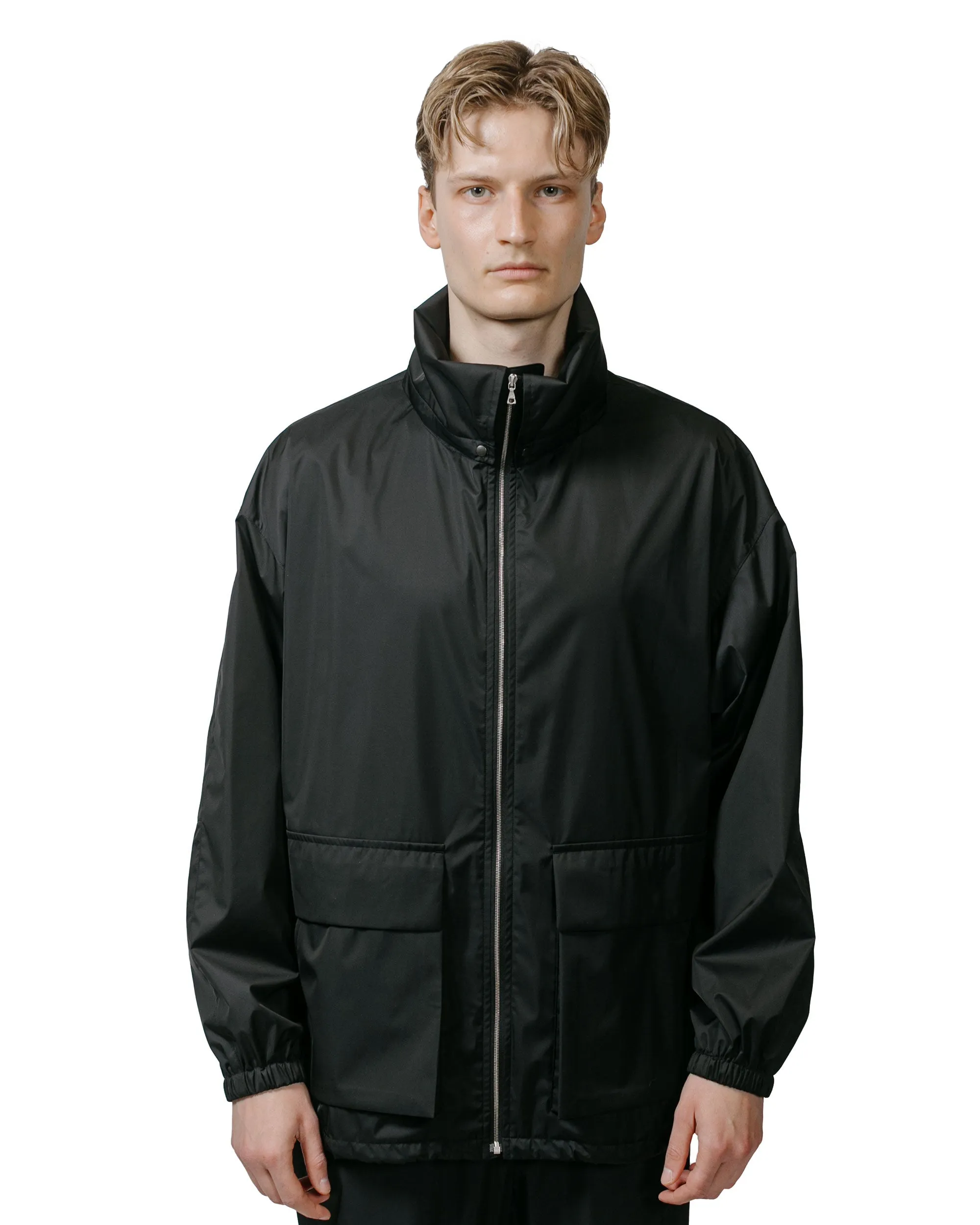 Auralee Hard Twist Polyester Satin Laminate Zip Blouson Black sold by Lost & Found product image thumbnail 2