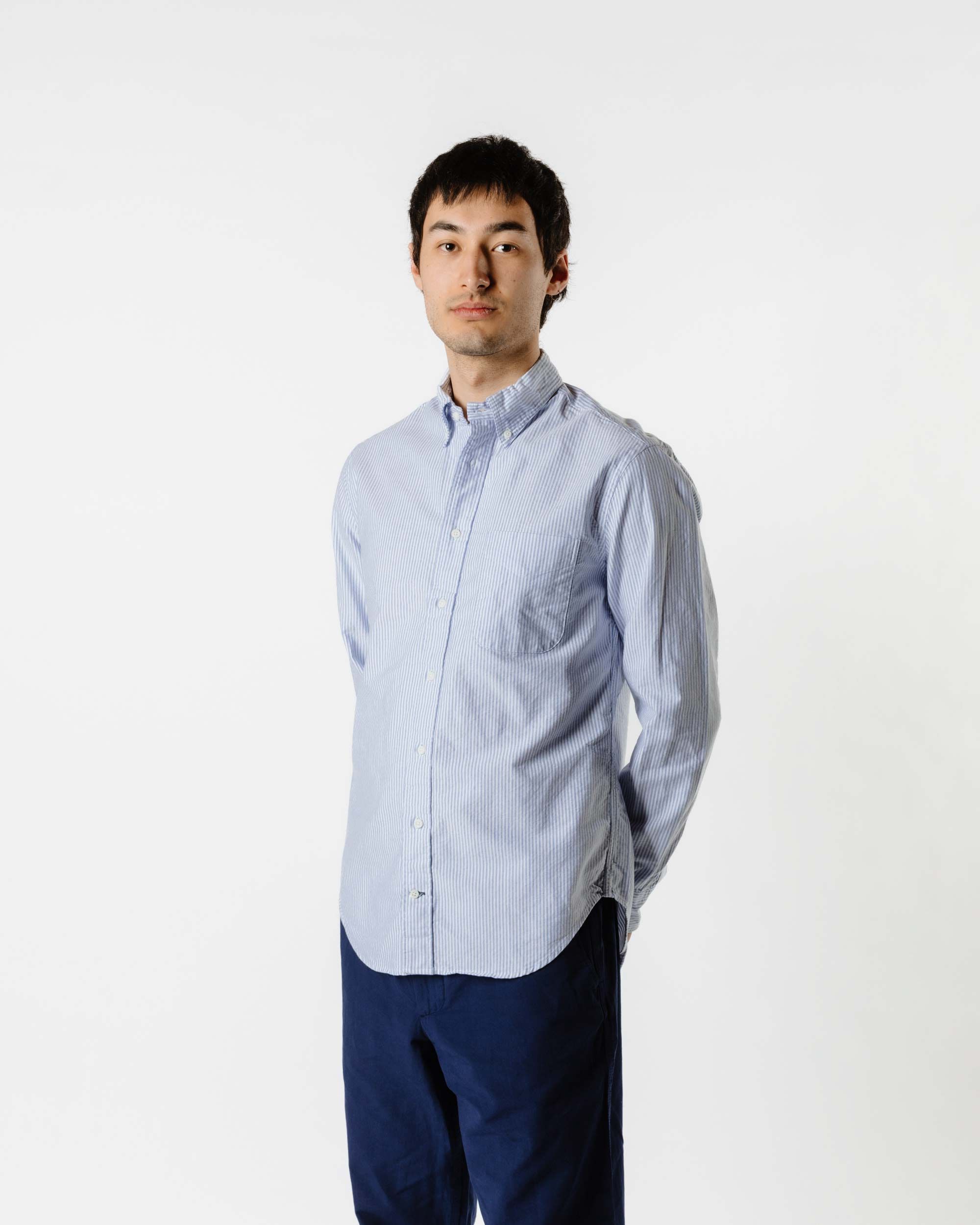 Gitman Vintage Bros. Long Sleeve Blue Stripe Oxford sold by Lost & Found product image thumbnail 3