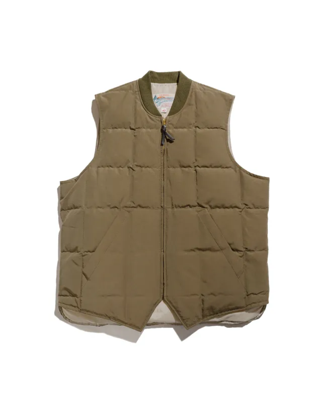 The Real McCoy's MJ24110 Cotton/Nylon Down Vest Olive sold by Lost & Found