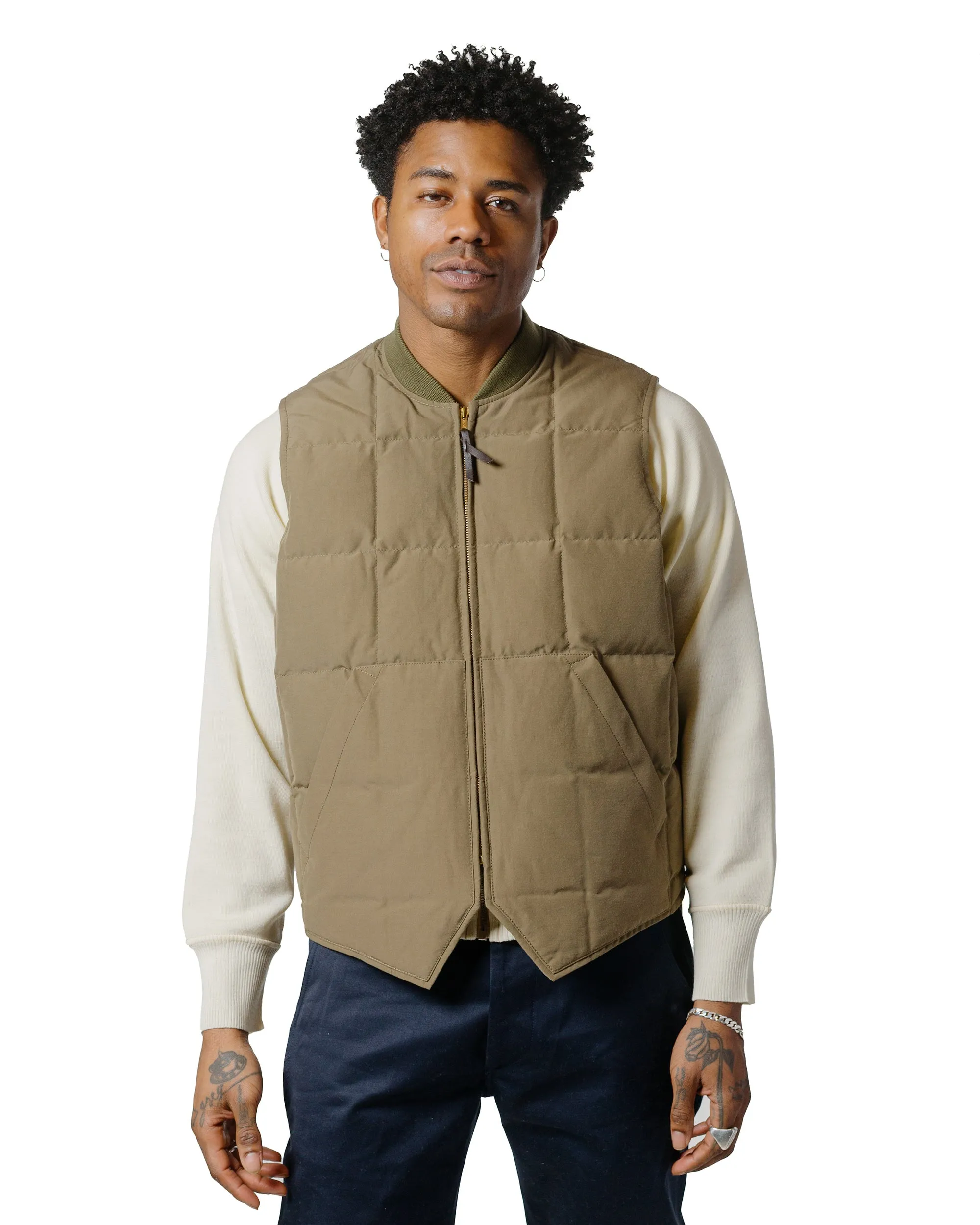 The Real McCoy's MJ24110 Cotton/Nylon Down Vest Olive sold by Lost & Found product image thumbnail 2