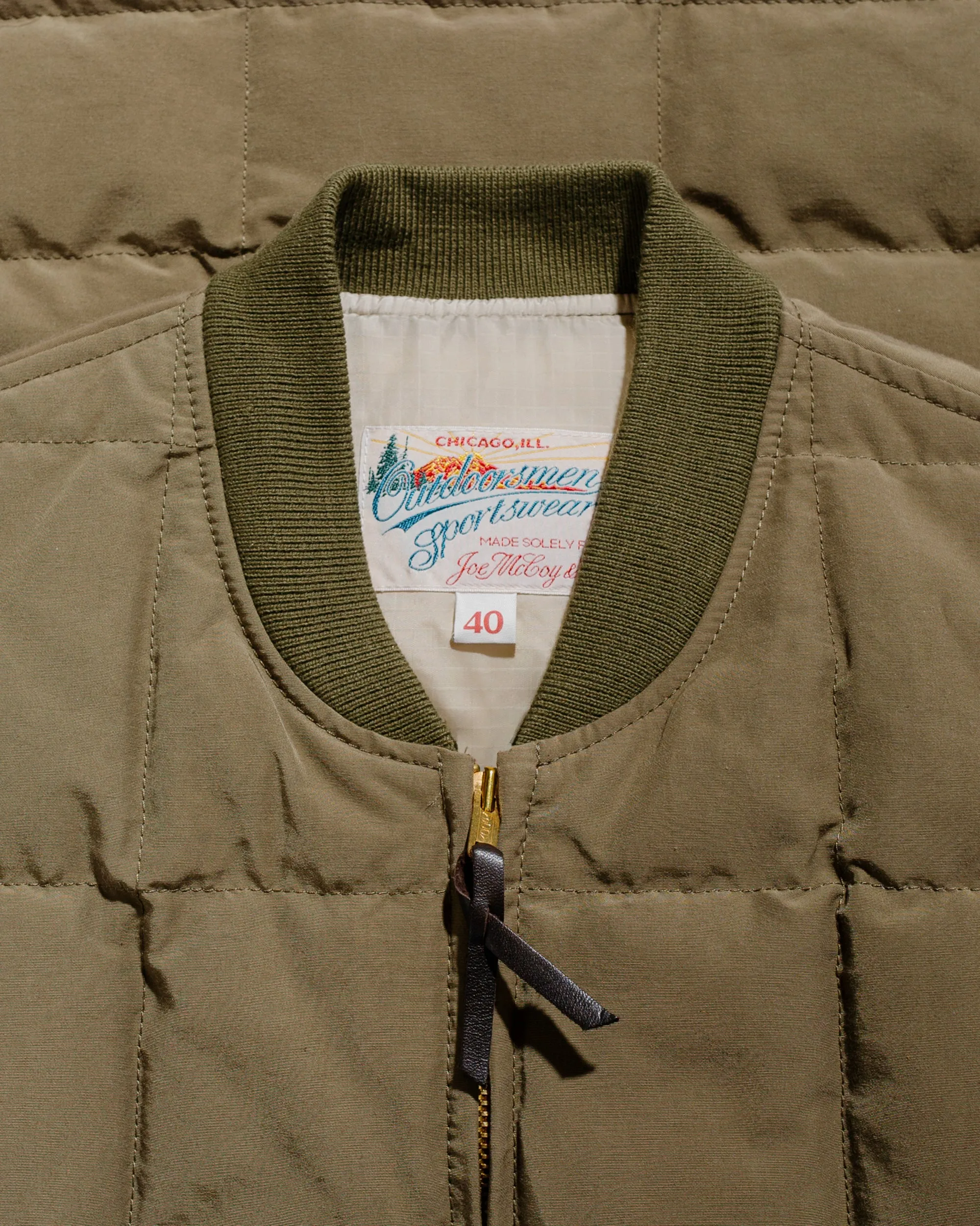 The Real McCoy's MJ24110 Cotton/Nylon Down Vest Olive sold by Lost & Found product image thumbnail 5