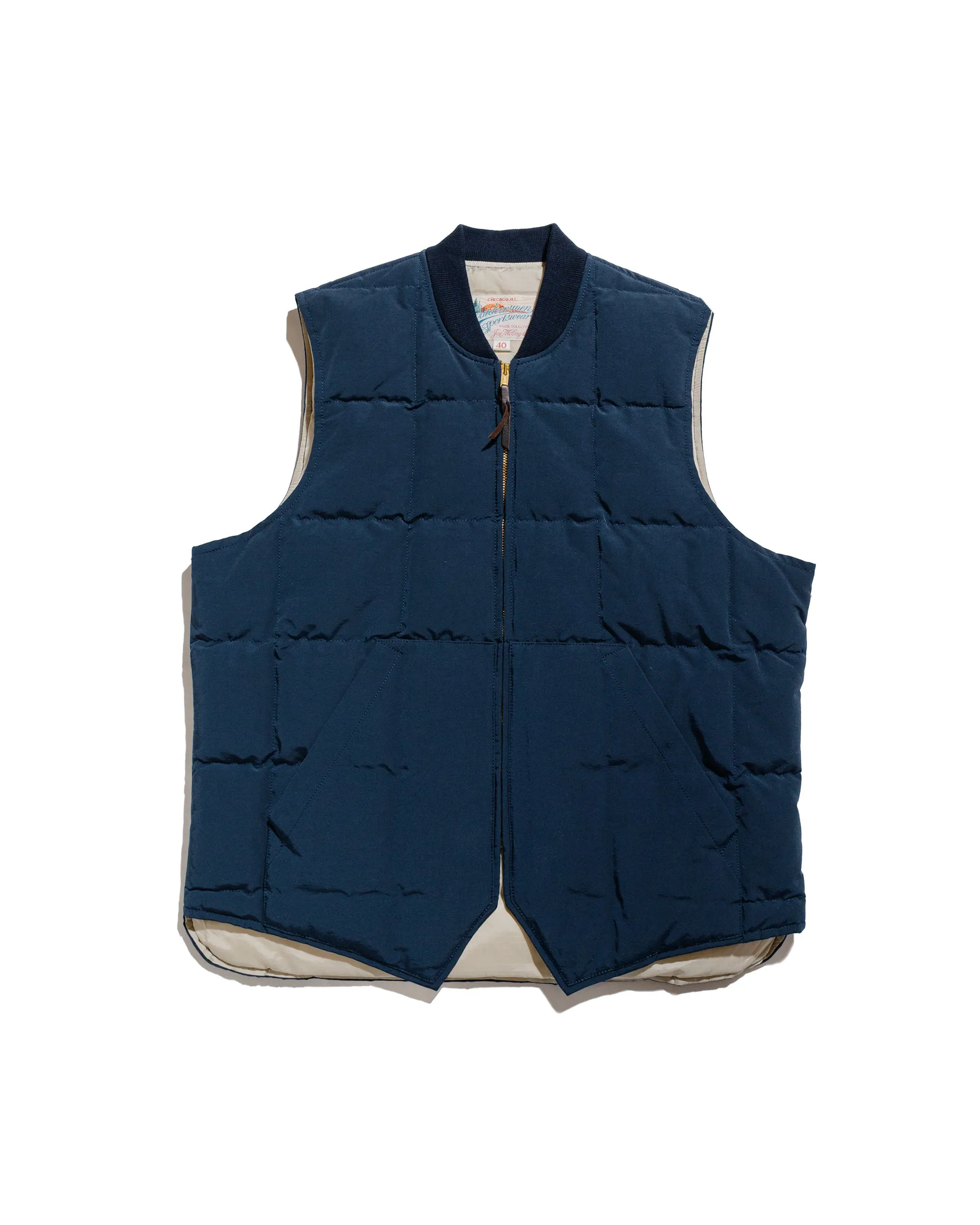 The Real McCoy's MJ24110 Cotton/Nylon Down Vest Navy sold by Lost & Found